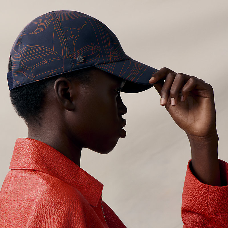 マリンなThalassaプリントHermes Davis Thalassa キャップ Davis Thalassa cap | Hermès USA